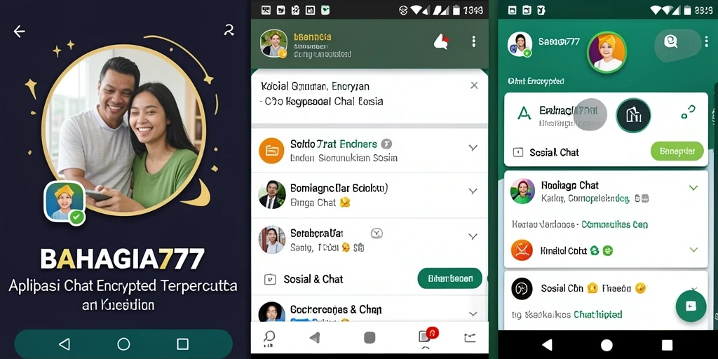 Antarmuka BAHAGIA777 yang modern dan sederhana untuk Chat Encrypted.