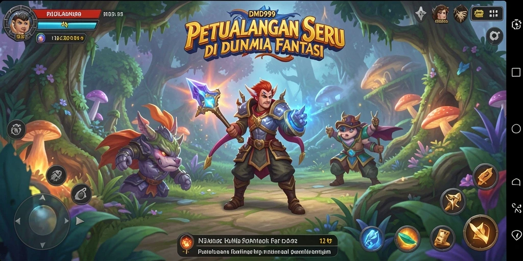 Screenshot menampilkan karakter utama dalam misi petualangan