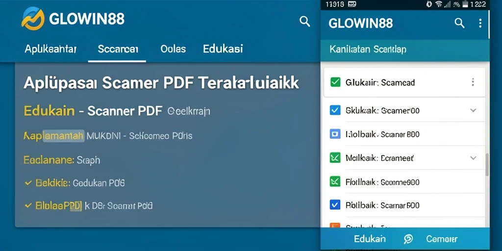 Antarmuka GLOWIN88 dengan fungsi Scanner PDF yang intuitif dan sederhana.