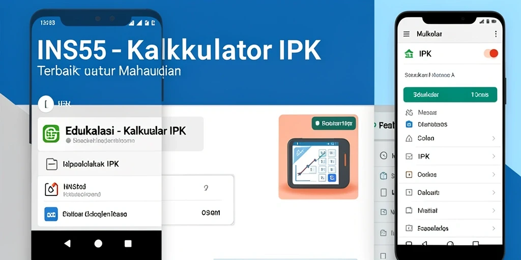 Antarmuka aplikasi INS55 untuk Kalkulator IPK yang user-friendly.