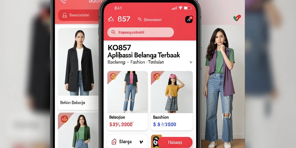 Tampilan antarmuka KO857 yang elegan dan fungsional untuk belanja fashion.