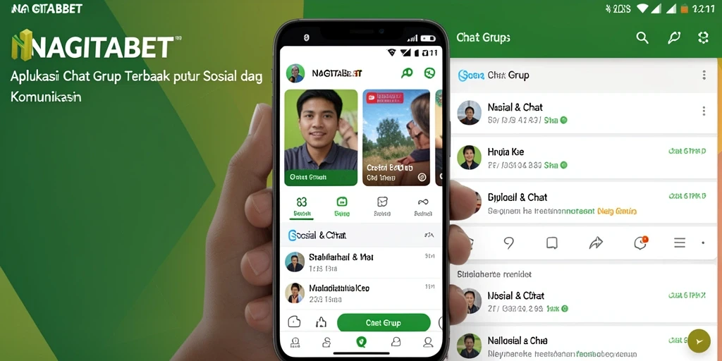 Tampilan antarmuka grup chat NAGITABET yang modern dan menarik.