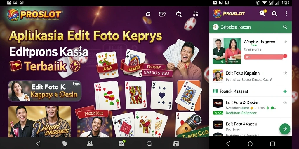 Antarmuka PROSLOT dengan fitur Edit Foto Kertas Kaca yang menarik.