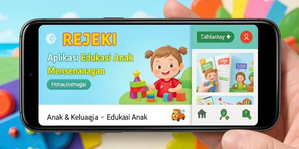 Antarmuka menarik dari aplikasi Edukasi Anak REJEKI.