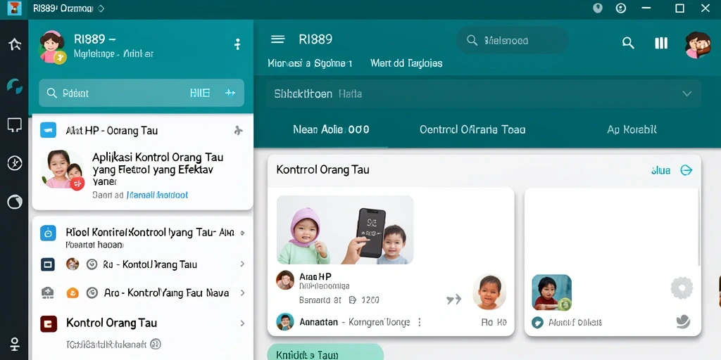 Tampilan antarmuka aplikasi RI889 untuk kontrol orang tua yang mudah digunakan.
